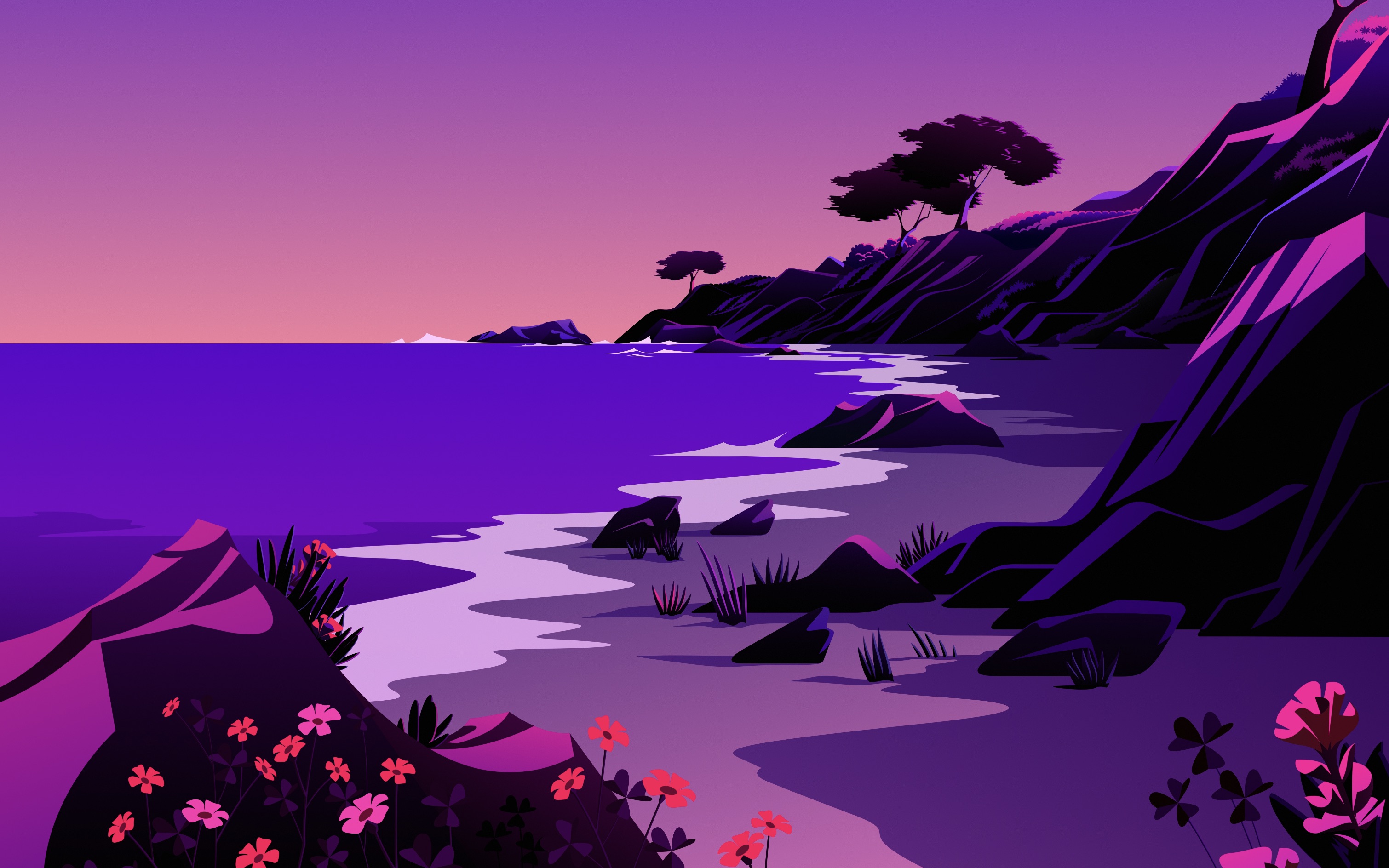 I have Apple's “The Beach” dynamic wallpaper on my desktop.